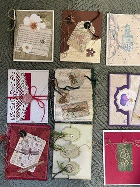 9 Handmade Blank Cards 5.5"x4.25" w/Envelopes